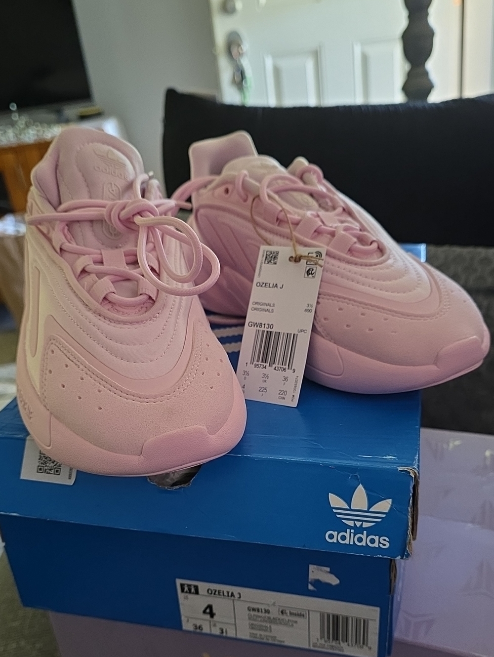 adidas Ozelia J Pastel Pink Kids Sneakers